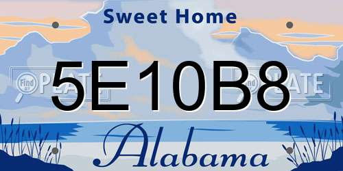 5E10B8 Alabama License Plate