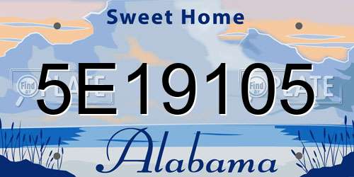 5E19105 Alabama License Plate