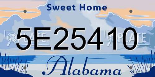 5E25410 Alabama License Plate