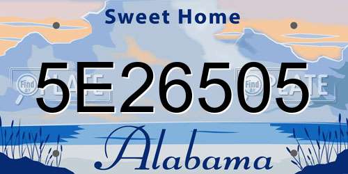 5E26505 Alabama License Plate