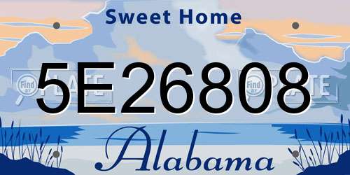 5E26808 Alabama License Plate