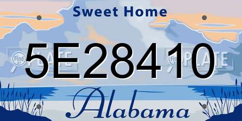 5E28410 Alabama License Plate
