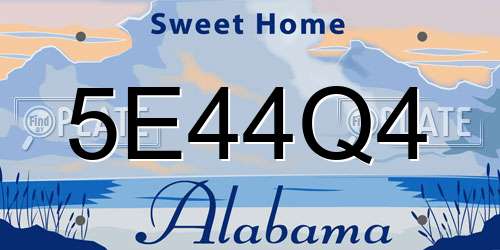 5E44Q4 Alabama License Plate