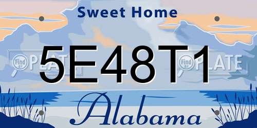 5E48T1 Alabama License Plate