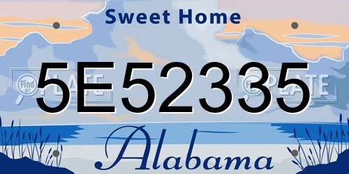 5E52335 Alabama License Plate