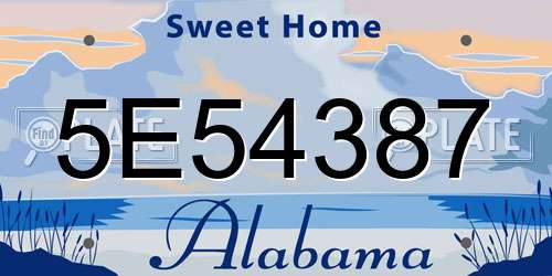 5E54387 Alabama License Plate