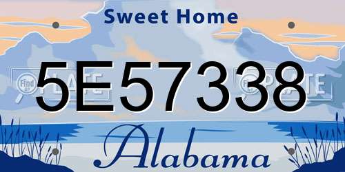 5E57338 Alabama License Plate