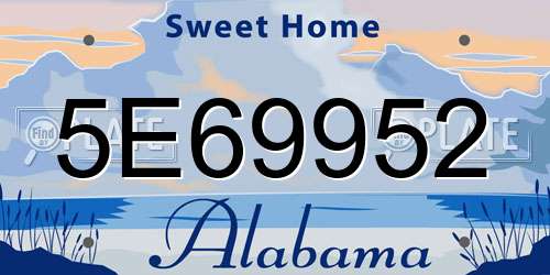 5E69952 Alabama License Plate