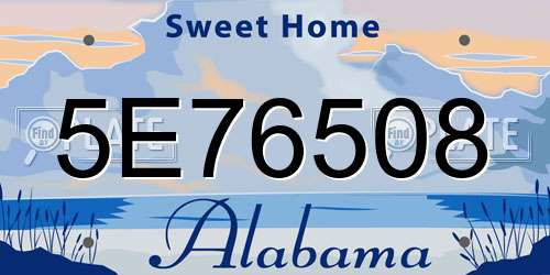 5E76508 Alabama License Plate