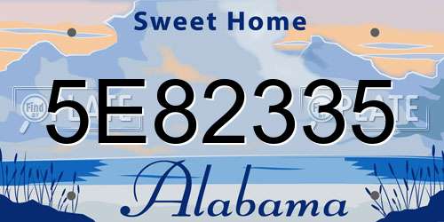 5E82335 Alabama License Plate