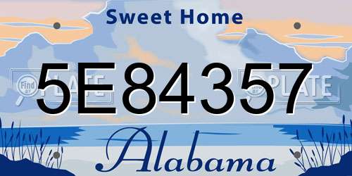 5E84357 Alabama License Plate