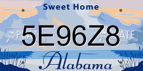 5E96Z8 Alabama License Plate