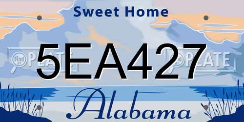 5EA427 Alabama License Plate