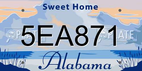 5EA871 Alabama License Plate