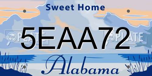 5EAA72 Alabama License Plate
