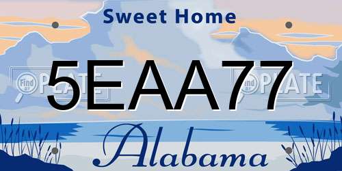 5EAA77 Alabama License Plate