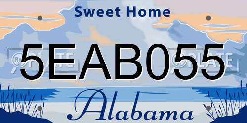 5EAB055 Alabama License Plate
