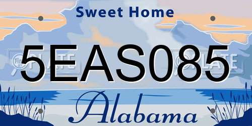 5EAS085 Alabama License Plate