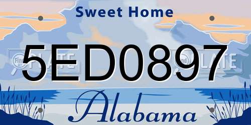 5ED0897 Alabama License Plate