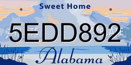 5EDD892 Alabama License Plate