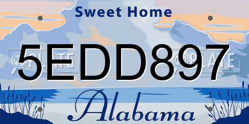 5EDD897 Alabama License Plate