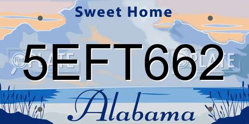 5EFT662 Alabama License Plate