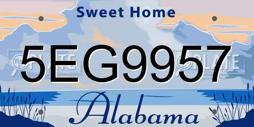 5EG9957 Alabama License Plate