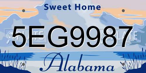 5EG9987 Alabama License Plate