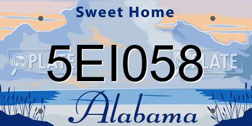 5EI058 Alabama License Plate