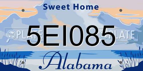 5EI085 Alabama License Plate