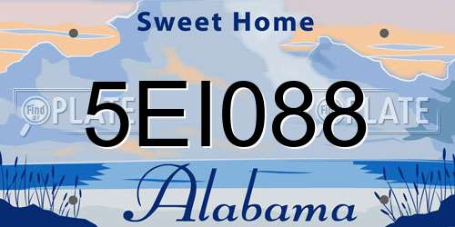 5EI088 Alabama License Plate