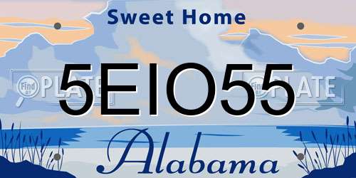 5EIO55 Alabama License Plate