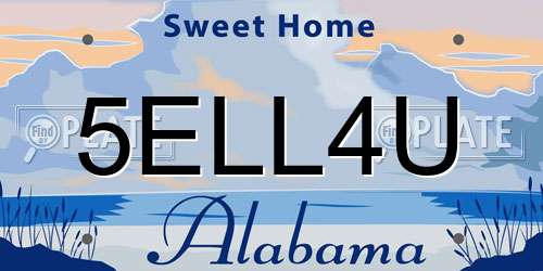 5ELL4U Alabama License Plate