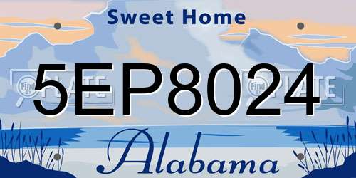 5EP8024 Alabama License Plate