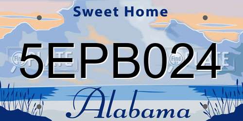5EPB024 Alabama License Plate