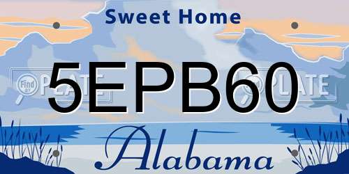 5EPB60 Alabama License Plate