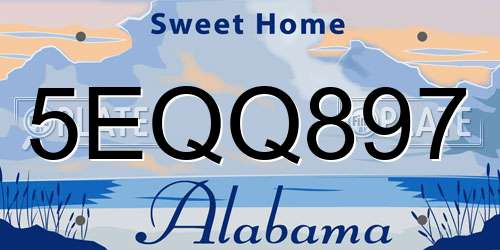 5EQQ897 Alabama License Plate