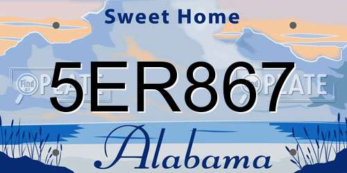 5ER867 Alabama License Plate