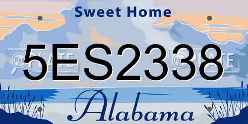 5ES2338 Alabama License Plate