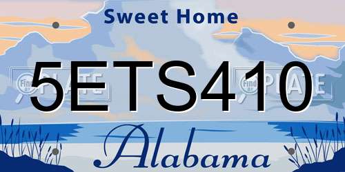 5ETS410 Alabama License Plate