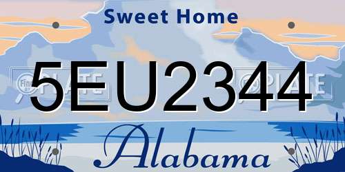 5EU2344 Alabama License Plate