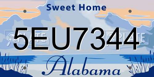 5EU7344 Alabama License Plate