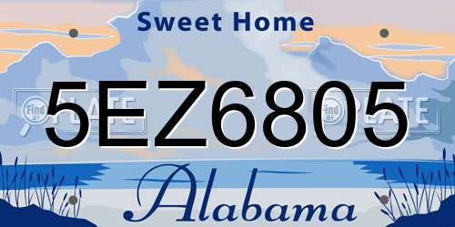 5EZ6805 Alabama License Plate