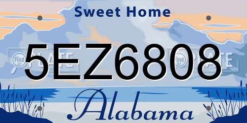 5EZ6808 Alabama License Plate