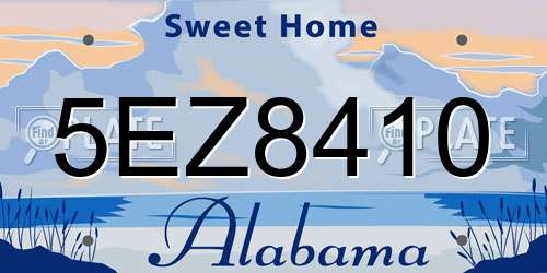 5EZ8410 Alabama License Plate