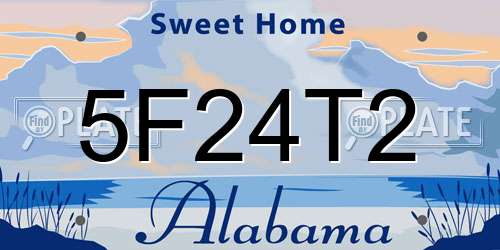 5F24T2 Alabama License Plate