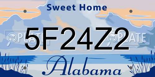 5F24Z2 Alabama License Plate