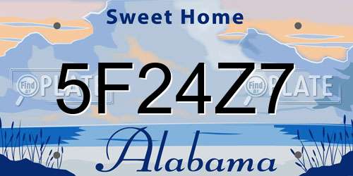 5F24Z7 Alabama License Plate