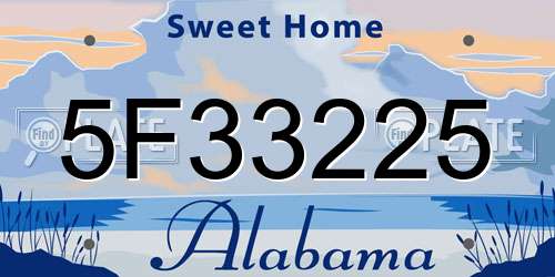 5F33225 Alabama License Plate