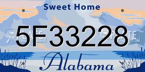 5F33228 Alabama License Plate